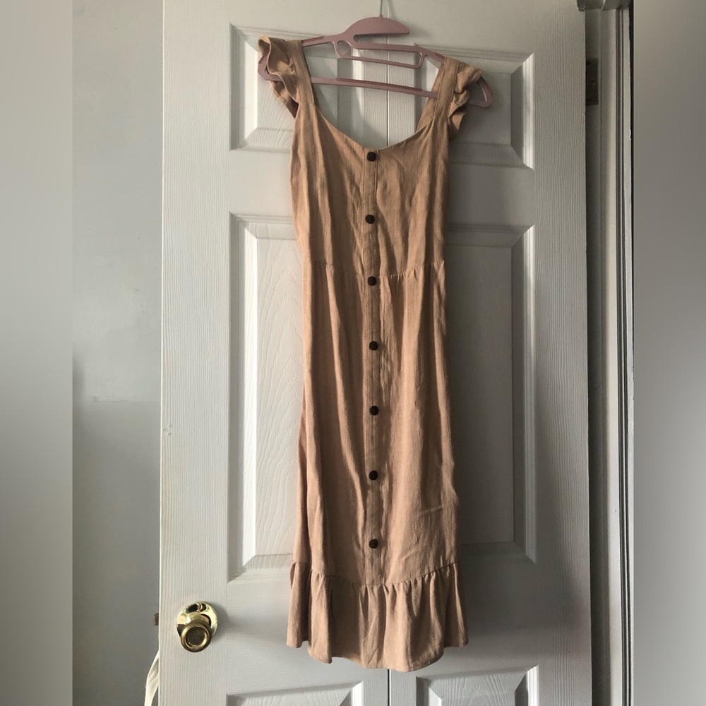 Monteau linen blend midi dress